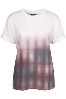 Topshop Check Placement Tee - Lyst