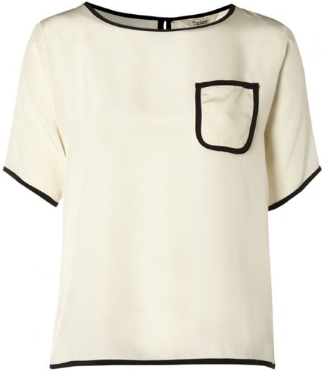 Tucker Tucker Keyhole Pocket Top Ivory in White (ivory) - Lyst