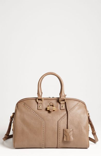 Yves Saint Laurent Muse Leather Satchel in Beige (dove beige) - Lyst