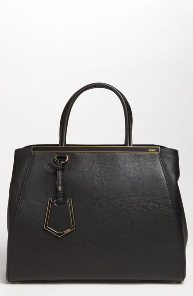 Fendi 2jours Elite Leather Shopper in Black - Lyst