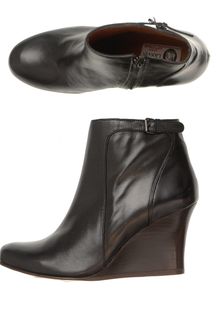 Lanvin Leather Wedge Ankle Boots - Lyst