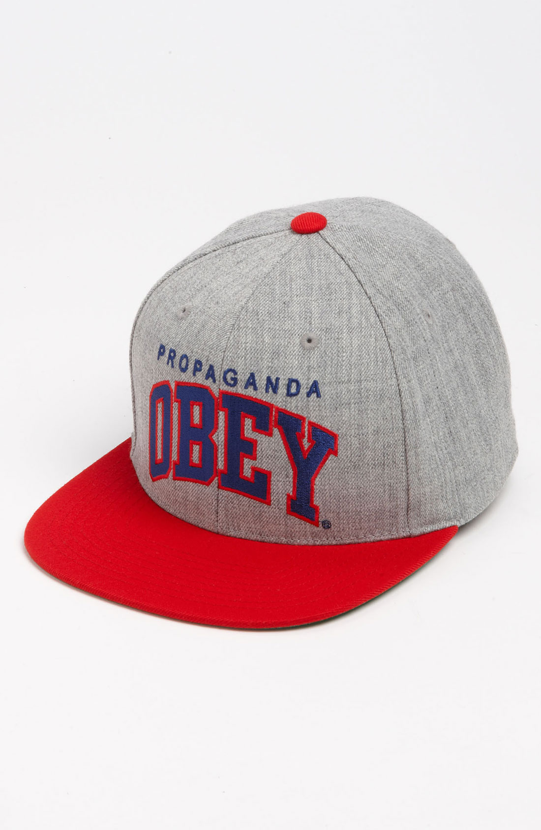 Obey Throwback Baseball Cap in Gray for Men (heather grey/ red) Lyst