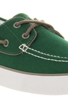 Ralph Lauren Lander Canvas Boat Shoe Green Canvas - Lyst