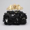 Alexander Mcqueen Lace Unicorn Skull Clasp Clutch in Black (black flesh) - Lyst