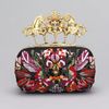 Alexander Mcqueen Embroidered Unicorn Skull Clasp Clutch in Multicolor (multi) - Lyst