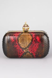 Alexander McQueen Python Skull Clasp Clutch - Lyst