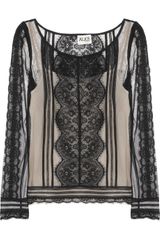 Alice By Temperley Lottie Lace Appliquéd Mesh Top