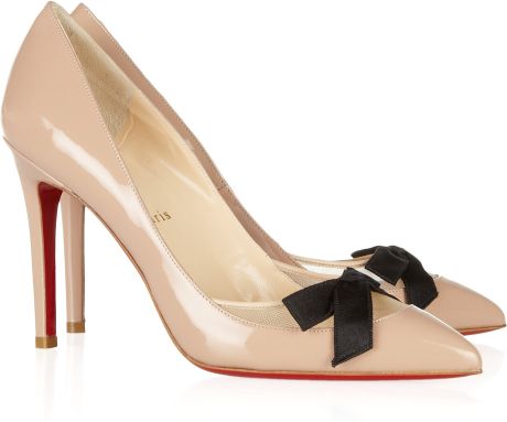 Christian Louboutin Love Me 100 Leather and Mesh Pumps in Beige (blush) - Lyst