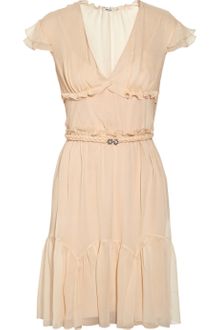 Miu Miu Ruffled Silkchiffon Dress - Lyst