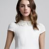 Alice + Olivia Bali Bead Collar Blouse in White (ivory) - Lyst