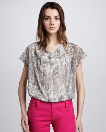 Alice + Olivia Vicka Blouson Cowl Neck Top - Lyst