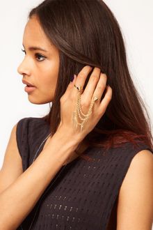 Asos Adjustable Spike Linked Rings - Lyst