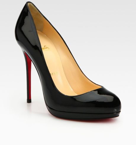 Christian Louboutin Patent Leather Platform Pumps in Black - Lyst