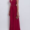 Elie Saab Chiffon Beaded Cap Sleeve Gown in Red (cherry) - Lyst