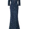Elie Saab Three Quarter Sleeves Gown in Blue (nude) - Lyst