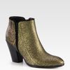 Giuseppe Zanotti Snakeembossed Metallic Leather and Suede Ankle Boots in Gold (bronze) - Lyst