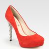 Kors By Michael Kors TwoTone Suede Platform Pumps in Red (crimson) - Lyst