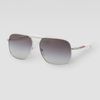 Prada Metal Logo Aviator Sunglasses Silver in Silver for Men - Lyst