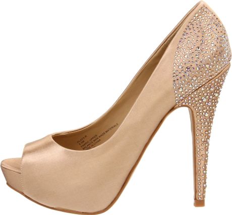 gold madden steve satin platform pump player