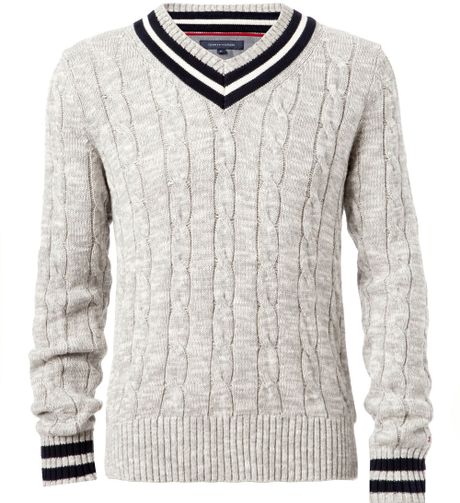 Tommy Hilfiger Oliver Cricket Vneck Sweater in Gray for Men (grey) - Lyst