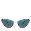 Asos Color Highbrow Rimless Cat Eye Sunglasses in Green - Lyst