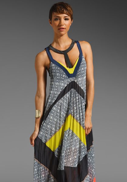 Bcbgmaxazria Runway Maxi Dress in Multicolor (moonlight dark ink) - Lyst