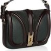 Burberry Texturedleather and Suede Shoulder Bag in Green (forest) - Lyst