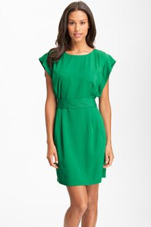 Eliza J Drape Sleeve Sash Belt Dress - Lyst