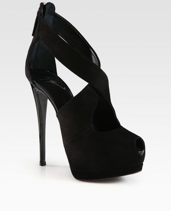 Giuseppe Zanotti Suede and Patent Leather Platform Sandals - Lyst