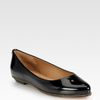 Givenchy Patent Leather Zipdetailed Ballet Flats in Black - Lyst