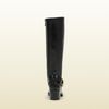 Gucci Stirrup Low Heel Leather Boot in Black - Lyst