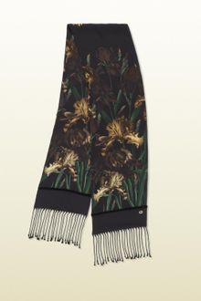 Gucci Iris Print Silk Scarf - Lyst