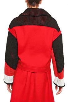 Kenzo Wool Cashmere Coat with Knitted Sleeves - Lyst