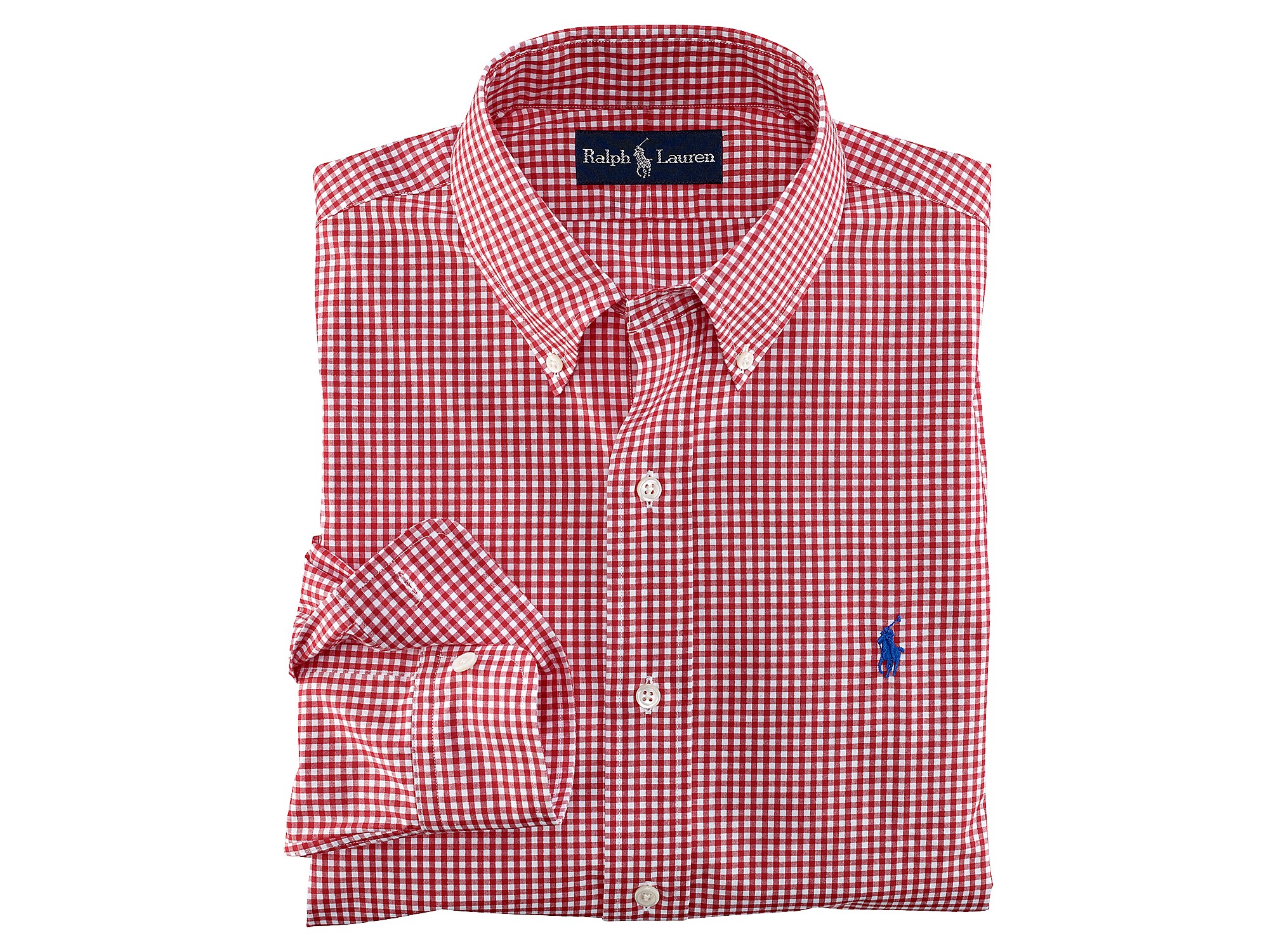 Polo Ralph Lauren Customfit Gingham Poplin Shirt in Red for Men (red white) | Lyst