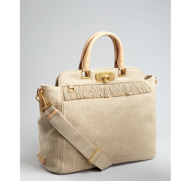 beige prada handbag