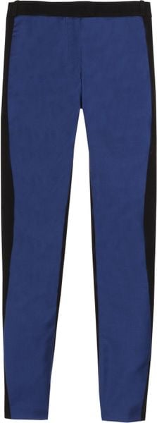 Preen Sonja Midrise Twill Skinny Pants in Blue - Lyst
