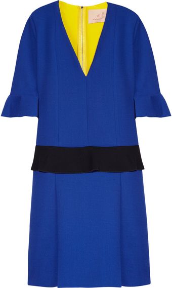 Roksanda Ilincic Zazie Ruffled Wool Crepe Dress - Lyst