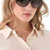Stella Mccartney Oversized Round Sunglasses in Black - Lyst