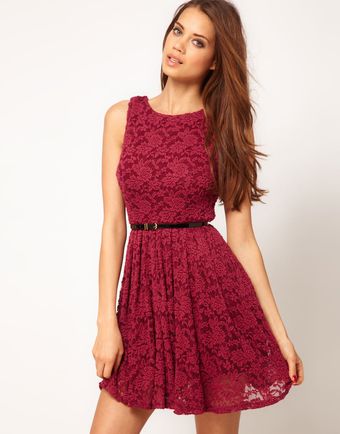 Tfnc Skater Dress in Lace - Lyst