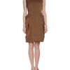 Alberta Ferretti Short Dress in Brown - Lyst
