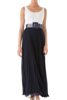 Alice + Olivia Leila Pleated Maxi Dress with Belt - Lyst