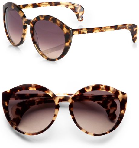 Bottega Veneta Catseye Acetate Sunglasses in Brown (havana) - Lyst