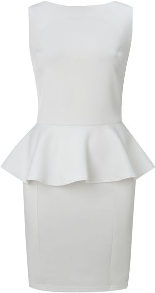 Glamorous Open Back Peplum Hem Dress - Lyst
