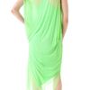 Helmut Lang Viscose Film Draped Maxi Dress in Green - Lyst