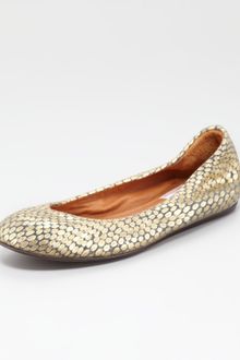 Lanvin Scrunched Snakeembossed Ballerina Flat Metallic - Lyst