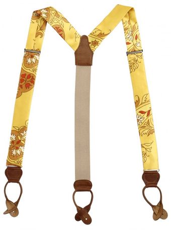 Manuel Vanni Printed Silk and Leather Suspenders - Lyst