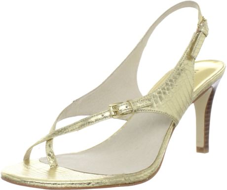 Michael By Michael Kors Michael Michael Kors Womens Eleni Thong Sandal in Gold - Lyst