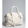 Prada Grey Gaufre Pleated Leather Crossbody Tote in Gray (grey) - Lyst