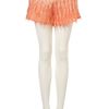 Topshop Coral Dip Dye Fringe Shorts in Orange (coral) - Lyst