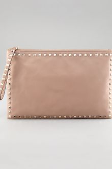 Valentino Rockstud Leather Clutch - Lyst